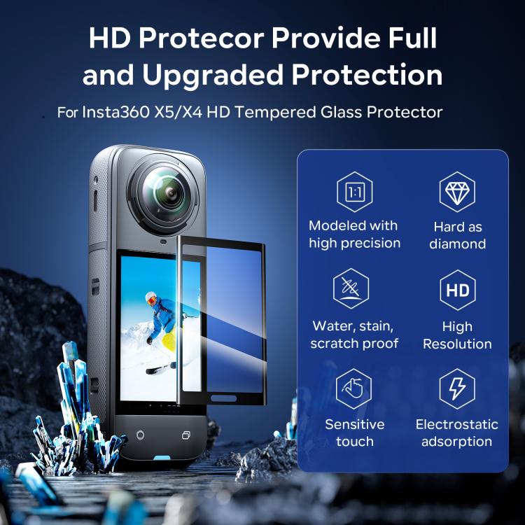 For Insta360 X5 / X4 aMagisn Tempered Glass Screen Protector Anti-Scratch 9H Hardness(1 Pack) - free shipping - PMC TechLife - Order now!