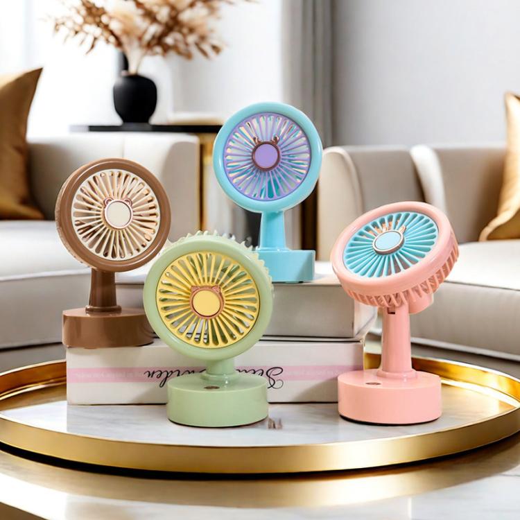 Student USB Small Desktop Fan Replaceable Animal Ears Multi-Speed Lithium Battery Mute Fan, Color: Beige Bear - free shipping - PMc TechLife - Order now!