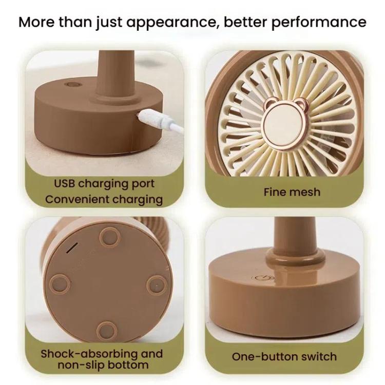 Student USB Small Desktop Fan Replaceable Animal Ears Multi-Speed Lithium Battery Mute Fan, Color: Beige Deer - free shipping - PMc TechLife - Order now!