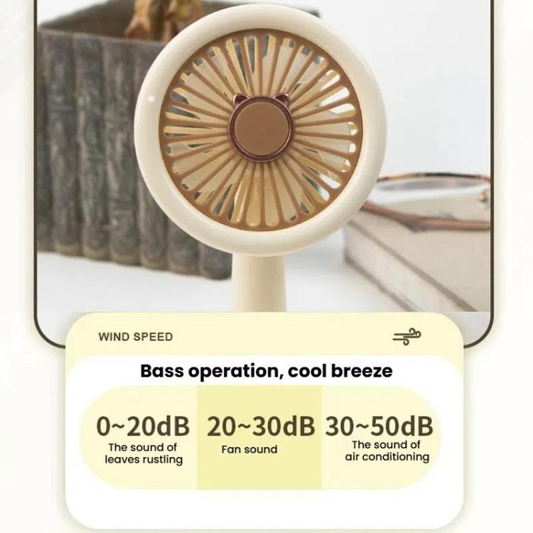 Student USB Small Desktop Fan Replaceable Animal Ears Multi-Speed Lithium Battery Mute Fan, Color: Beige Bear - free shipping - PMc TechLife - Order now!