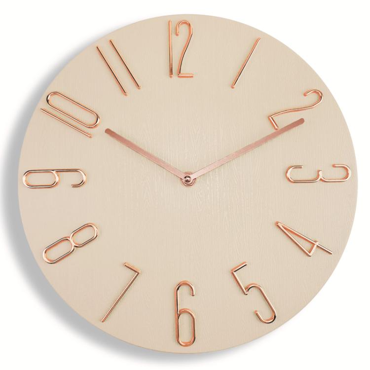 12 Inch Frameless Minimalist Wall Clock Silent Modern Quartz Clock for Living Room, Bedroom, Kitchen, Color: Wood Grain - free shipping - PMC TechLife - Order now!