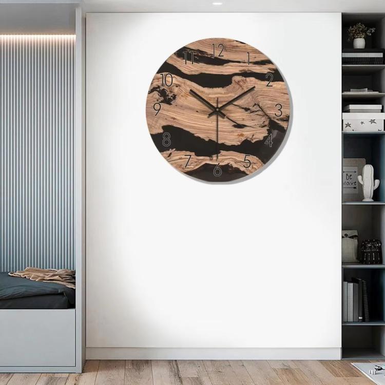 12-inch Imitation Wood Grain Texture Decorative Wall Clock Silent Quartz Clock Holiday Gift HR-CMW20 - free shipping - PMC TechLife - Order now!