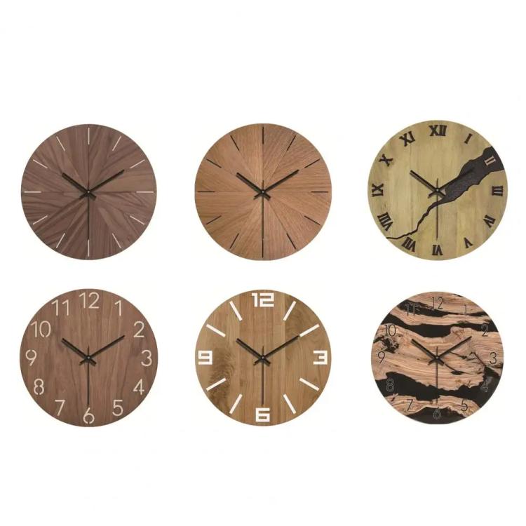12-inch Imitation Wood Grain Texture Decorative Wall Clock Silent Quartz Clock Holiday Gift HR-CMW11 - free shipping - PMC TechLife - Order now!
