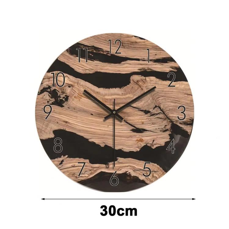 12-inch Imitation Wood Grain Texture Decorative Wall Clock Silent Quartz Clock Holiday Gift HR-CMW15 - free shipping - PMC TechLife - Order now!