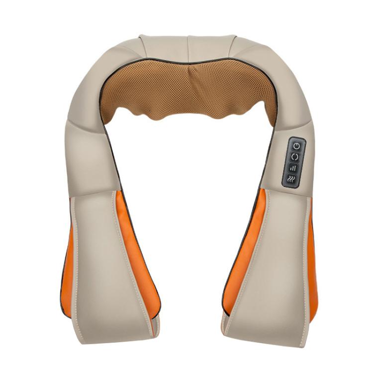 Car Household Massage Shawl Heated Shoulder And Cervical Massager UK Plug(Beige+Orange) - free shipping - PMC TechLife - Order now!
