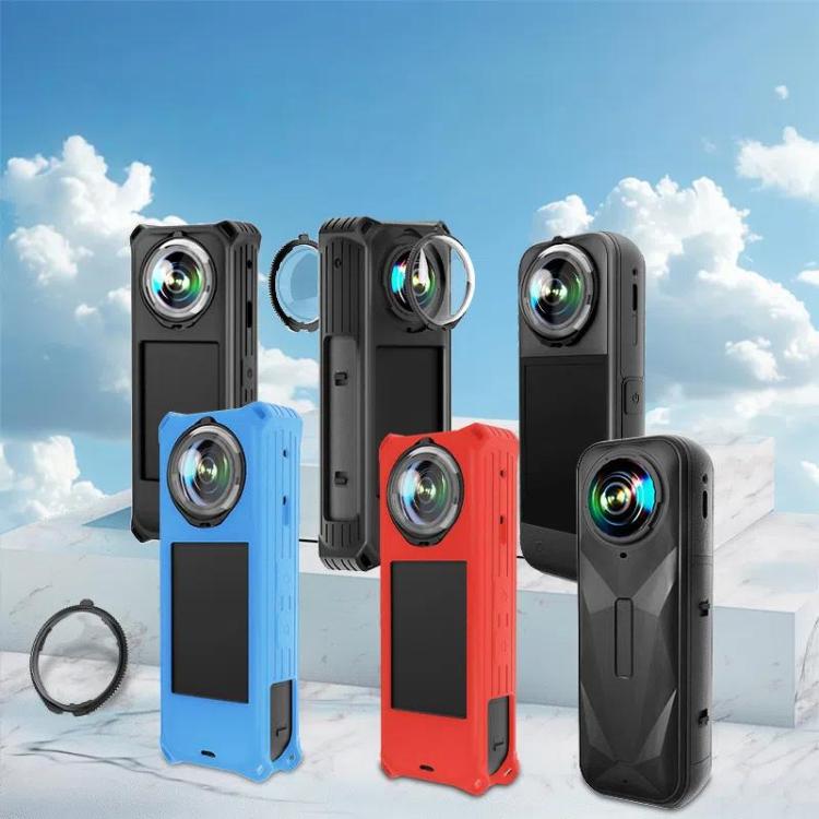 For Insta360 X5 Camera Silicone Cover Case With Lens Cap Shockproof Protective Shell(Black) - free shipping - PMC TechLife - Order now!
