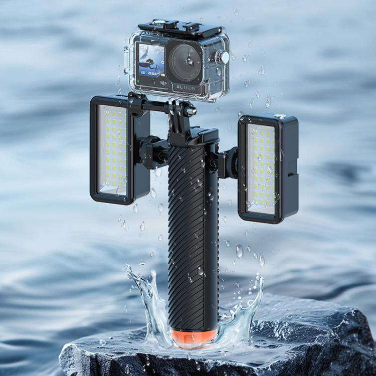 Buoyant Anti-Sink Dive Handle With Dual Cold Shoe Mounts for Action Cameras(Orange) - free shipping - PMC TechLife - Order now!