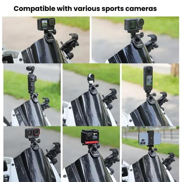 Sunnylife ZJ846 Sports Camera Universal Mount Motorcycle Windshield Clip(Black) - free shipping - PMC TechLife - Order now!