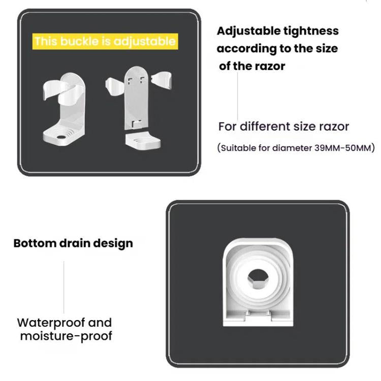 3pcs /Pack Adhesive Hook Rack for Electric Razors Shaver & Beauty Tool Organizer Semi-Open Design for Easy Access(White) - free shipping - PMC TechLife - Order now!