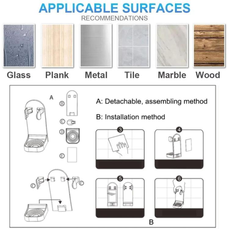 3pcs /Pack Adhesive Hook Rack for Electric Razors Shaver & Beauty Tool Organizer Semi-Open Design for Easy Access(White) - free shipping - PMC TechLife - Order now!