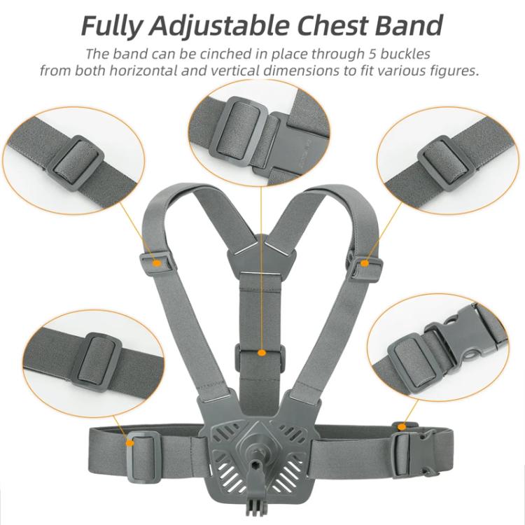 Sunnylife XD742 360 Degree Universal Sports Camera Chest Strap Mount(Gray) - free shipping - PMC TechLife - Order now!