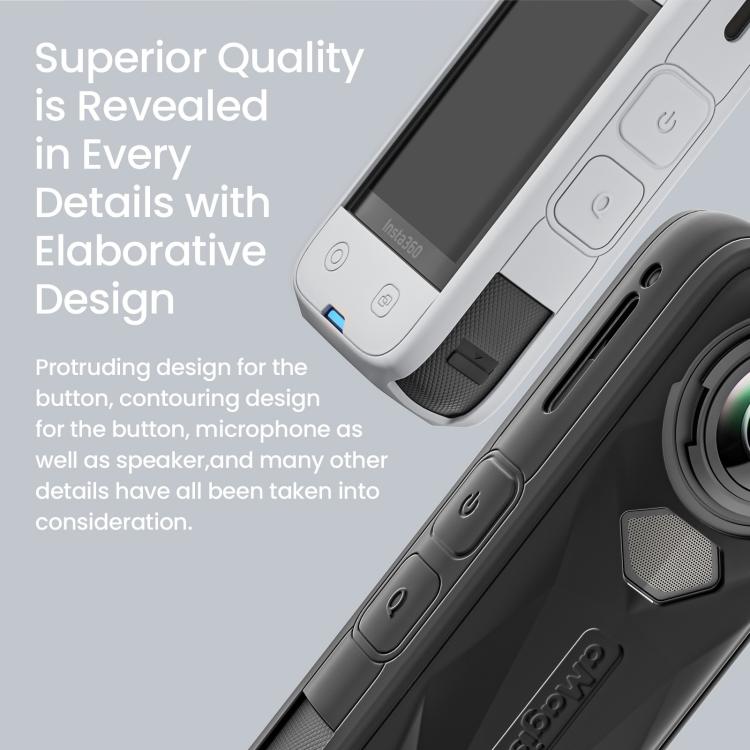 aMagisn Body Case+Lens Cap For Insta360 X5 Action Camera Protective Accessories Gray - free shipping - PMC TechLife - Order now!