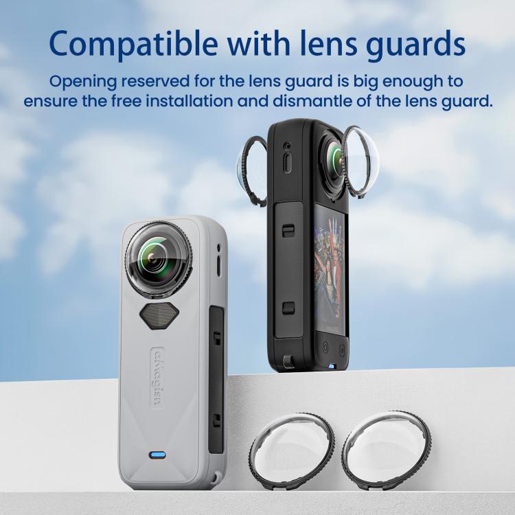 aMagisn Body Case+Lens Cap For Insta360 X5 Action Camera Protective Accessories Gray - free shipping - PMC TechLife - Order now!