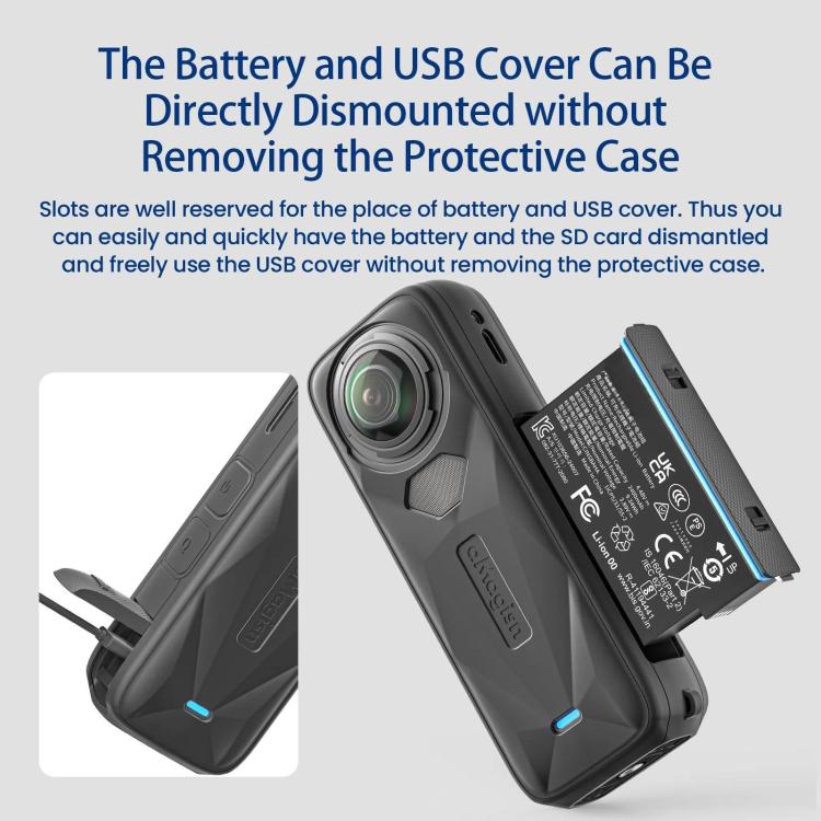 aMagisn Body Case For Insta360 X5 Action Camera Protective Accessories Black - free shipping - PMC TechLife - Order now!