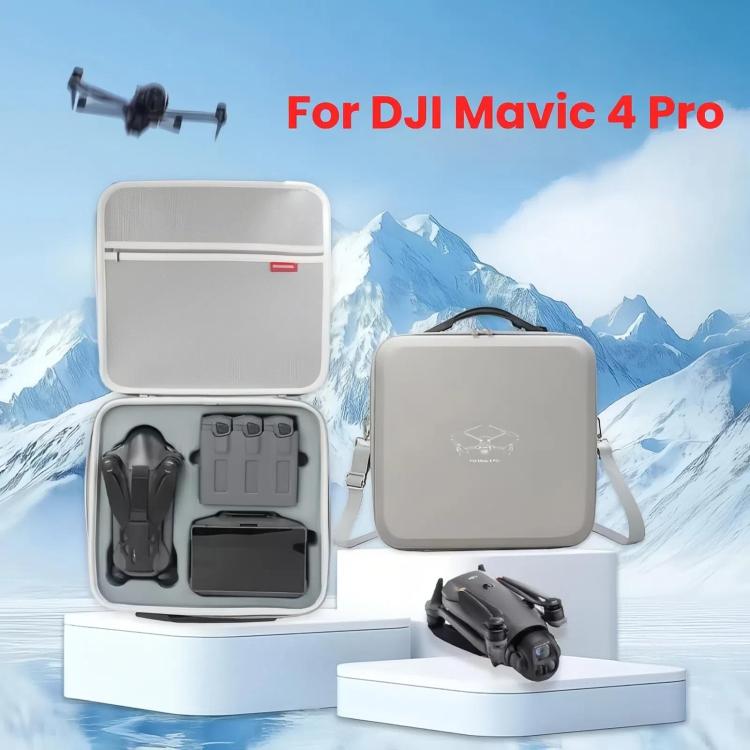 For DJI Mavic 4 Pro Fly More Combo / Creator Combo Carrying Case Durable PU Crossbody Shoulder Bag(Gray) - free shipping - PMC TechLife - Order now!