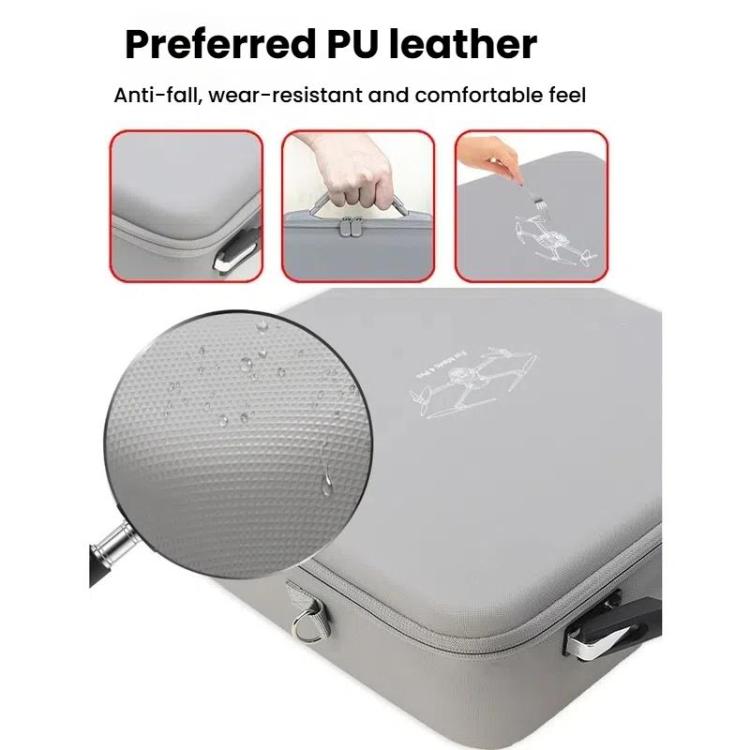 For DJI Mavic 4 Pro Fly More Combo / Creator Combo Carrying Case Durable PU Crossbody Shoulder Bag(Gray) - free shipping - PMC TechLife - Order now!