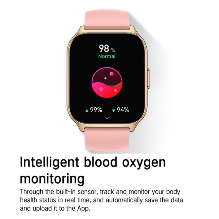Blood Oxygen / Sleep / Heart Rate Wellness Tracking Smart Watch Square Sports Double Strap Watch(Gold Steel+Silicone Pink) - free shipping - PMC TechLife - Order now!