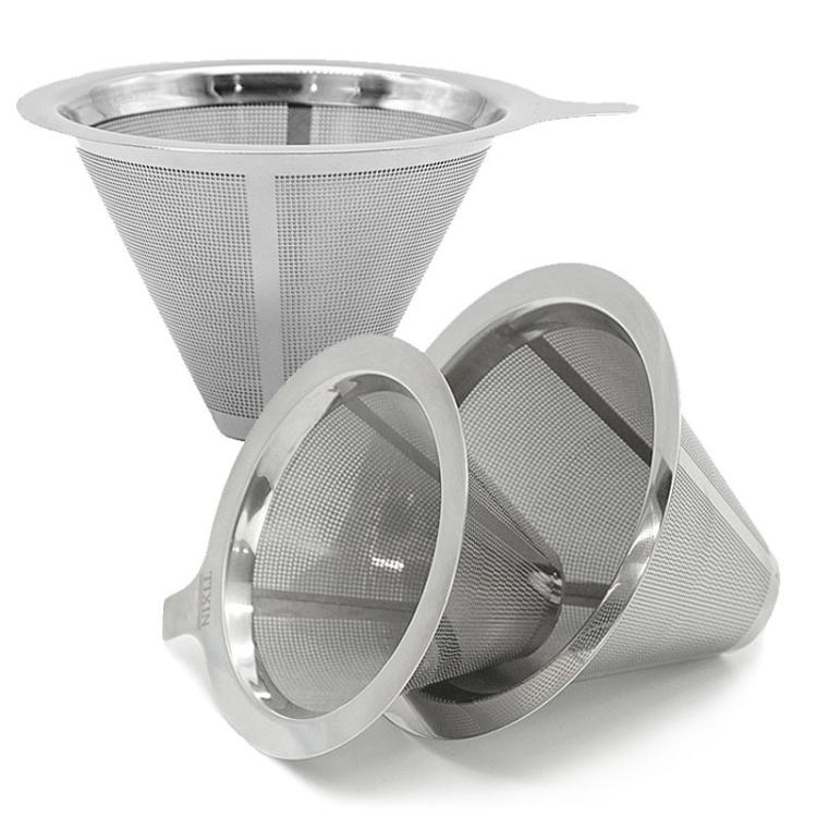 304 Stainless Steel Coffee Filter Reusable Mesh for Pour Over/Drip Coffee Maker, Spec:  2-4 Cups - free shipping - PMC TechLife - Order now!