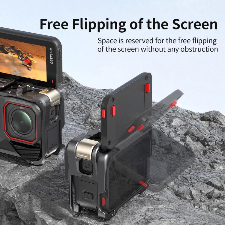 For Insta360 Ace Pro 2 / Ace Pro Camera AMagisn Quick Release Metal Cage Horizontal & Vertical Shooting Protective Frame(Charcoal Metallic) - free shipping - PMC TechLife - Order now!