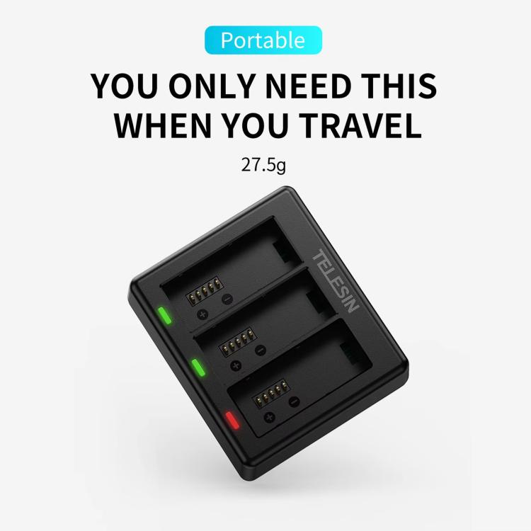 For GoPro HERO13 Black TELESIN 3 Slots Charging Base Action Camera Accessories(Black) - free shipping - PMC TechLife - Order now!