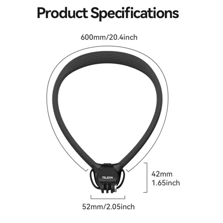 TELESIN Action Camera Neck Holder SE2.0 POV Perspective Bracket With Adjustable Chest Strap(Black) - free shipping - PMC TechLife - Order now!