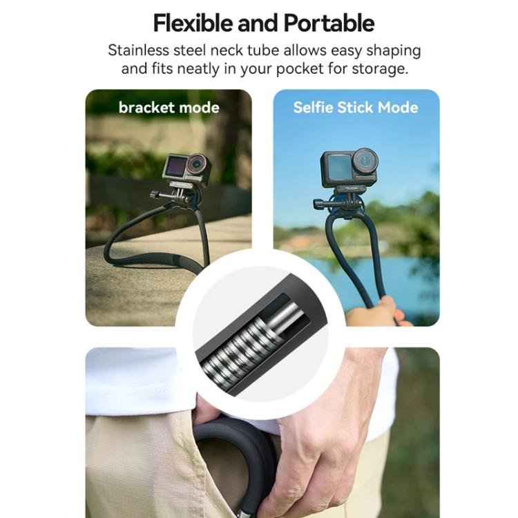 TELESIN Action Camera Neck Holder SE2.0 POV Perspective Bracket With Adjustable Chest Strap(Black) - free shipping - PMC TechLife - Order now!