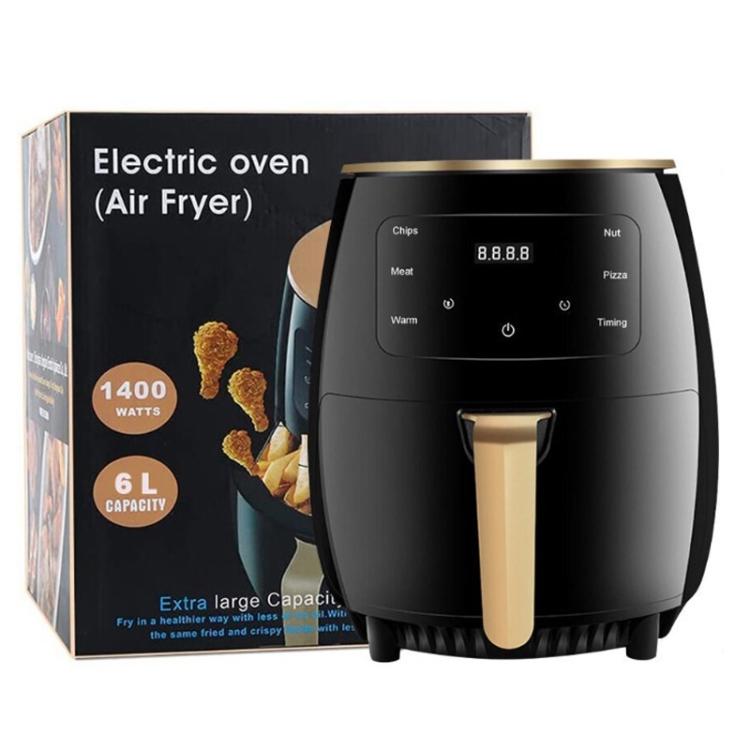 6L 1400W Air Fryer Household Large Capacity French Fry Maker Multifunctional Electric Fryer, Color: Black UK Plug - free shipping - PMC TechLife - Order now!