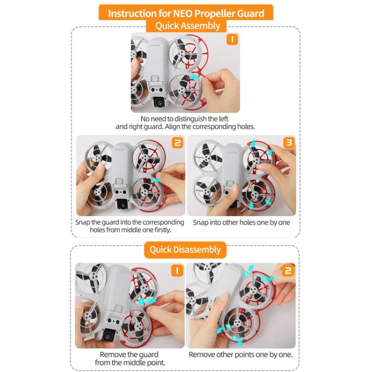 For DJI NEO Sunnylife NE-KC863 Paddle Blade Protective Cover Anti-Collision Ring(Orange) - free shipping - PMC TechLife - Order now!