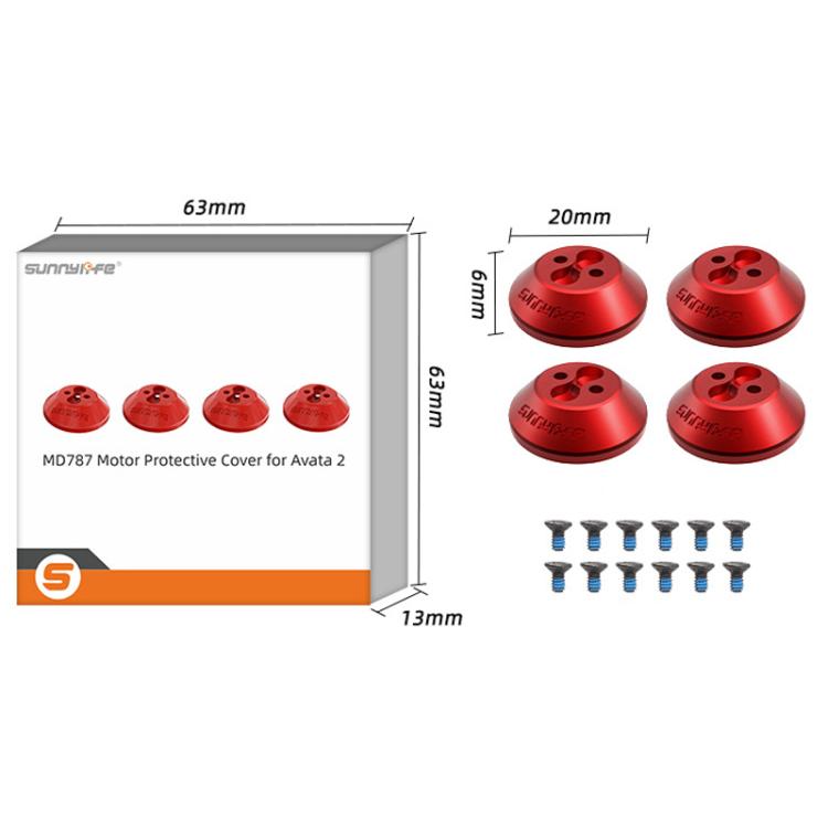 For DJI Avata 2 Sunnylife AT2-MD787 Motor Anti-dust Cover Aluminum Alloy Motor Protection Cover(Red) - free shipping - PMC TechLife - Order now!