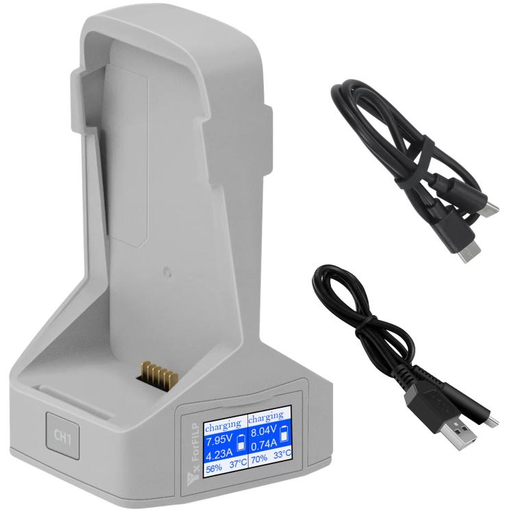 For DJI Flip YX Dual-Slot Vertical Bttery Charger Charging Station With Color Screen - free shipping - PMC TechLife - Order now!