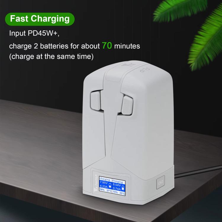 For DJI Flip YX Dual-Slot Vertical Bttery Charger Charging Station With Color Screen - free shipping - PMC TechLife - Order now!