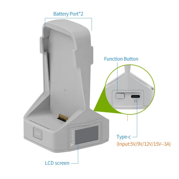 For DJI Flip YX Dual-Slot Vertical Bttery Charger Charging Station With Color Screen - free shipping - PMC TechLife - Order now!
