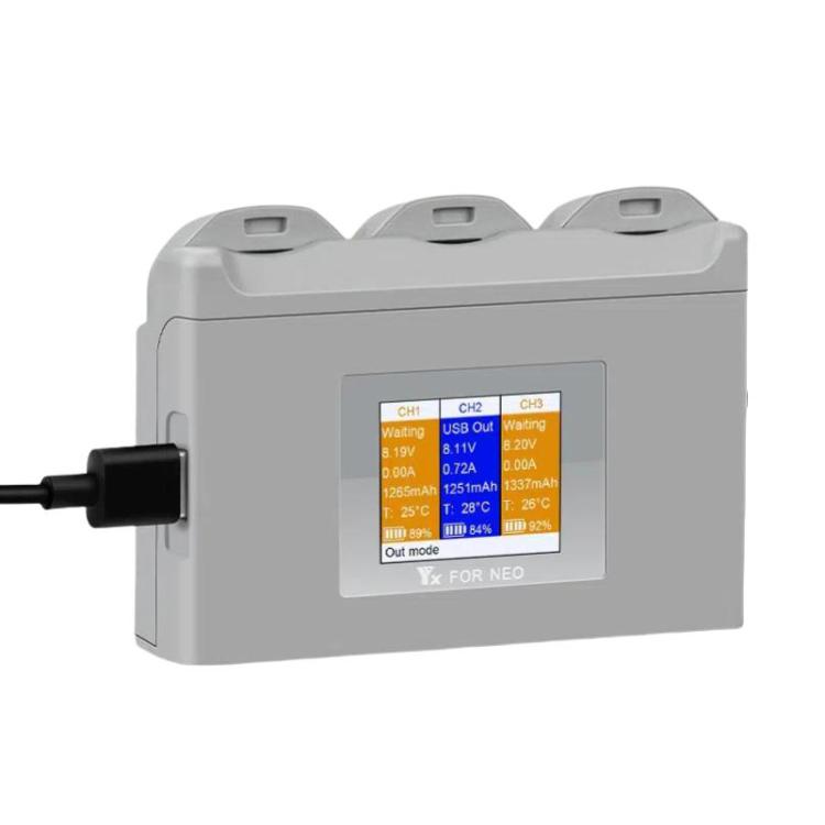For DJI Neo Battery Charger YX 3-way Color Screen Charger Hub Charging Station - free shipping - PMC TechLife - Order now!