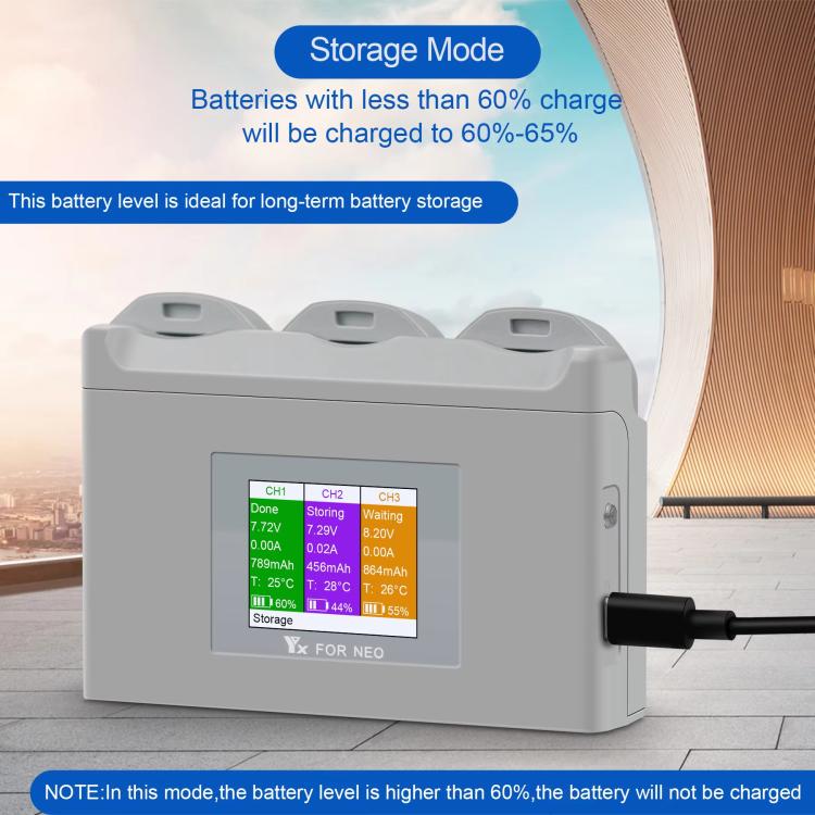 For DJI Neo Battery Charger YX 3-way Color Screen Charger Hub Charging Station - free shipping - PMC TechLife - Order now!