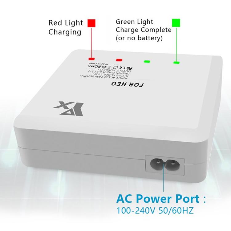 For DJI Neo Drone YX 4-port Battery Charger Charging Hub US Plug - free shipping - PMC TechLife - Order now!