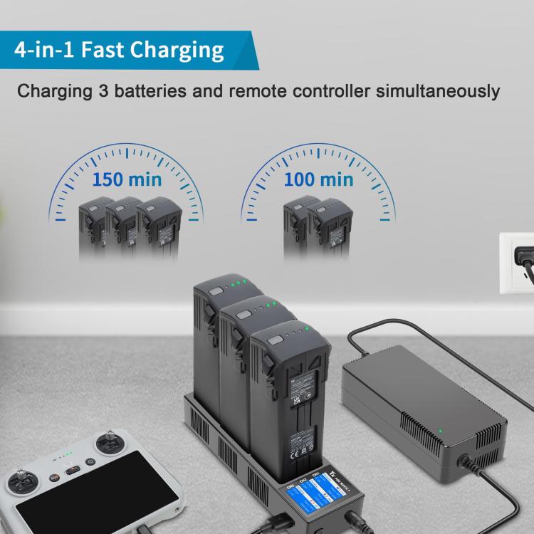 For DJI Mavic 3 YX Battery Charger Discharger Hub 3-in-1 Smart Charging Station With Color Screen US Plug - free shipping - PMC TechLife - Order now!