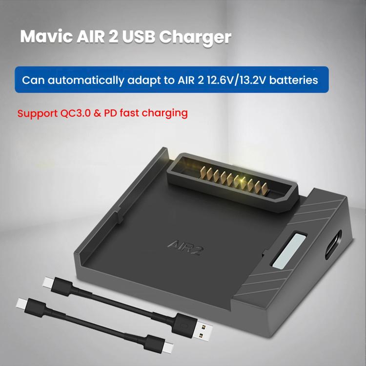 For DJI Air 2/Air 2S Battery Charger with QC3.0 & PD Fast Charge Auto-Smart Compatible Charging - free shipping - PMC TechLife - Order now!