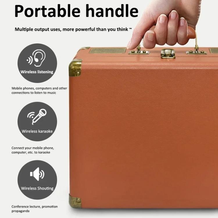 SDRD Wooden Box Karaoke Machine With Wireless Dual Mics All-In-One Speaker System Supports U Disk/TF Card(Gray) - free shipping - PMC TechLife - Order now!