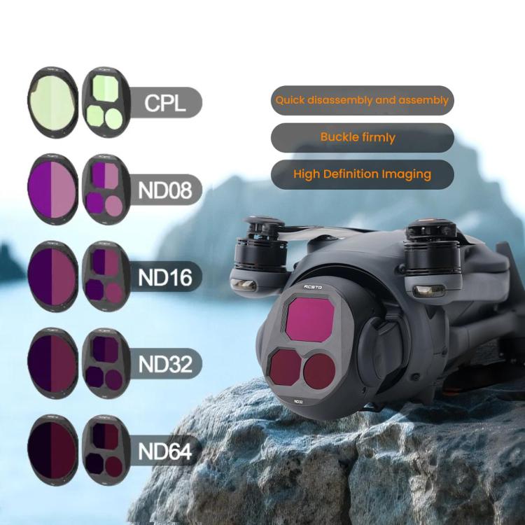 For DJI Mavic 4 Pro RCSTQ Lens Filter, Style: ND16/PL - free shipping - PMC TechLife - Order now!