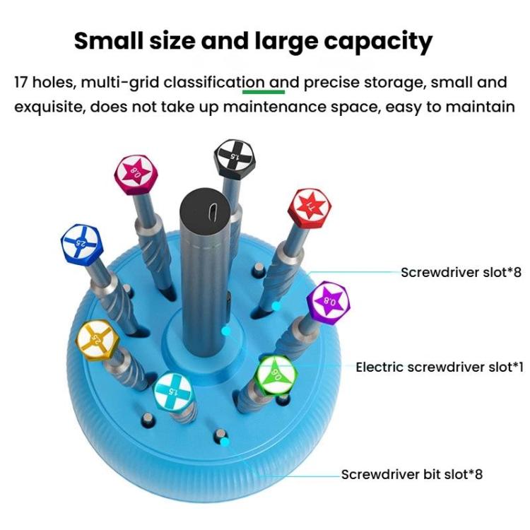 RELIFE RL-078 Magnetic Screwdriver Rotating Box 360-degree Rotation 17-slot Screwdriver Storage Box - free shipping - PMC TechLife - Order now!