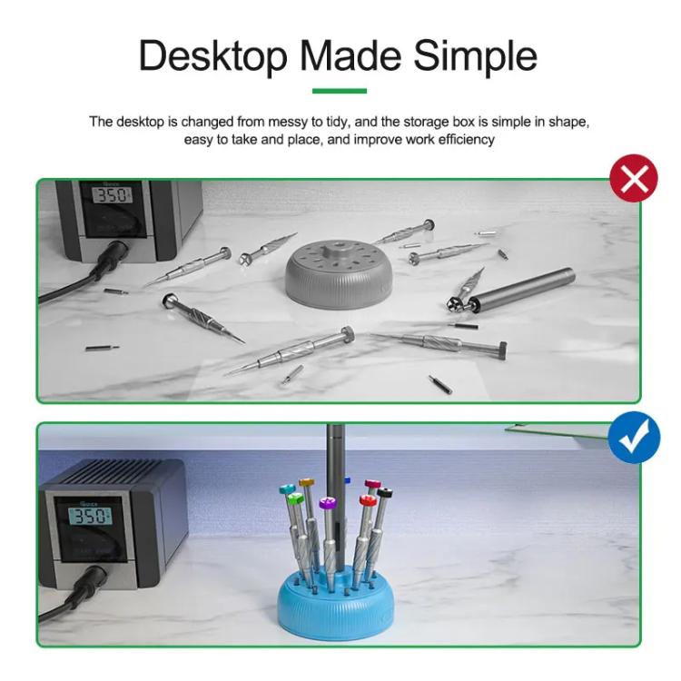 RELIFE RL-078 Magnetic Screwdriver Rotating Box 360-degree Rotation 17-slot Screwdriver Storage Box - free shipping - PMC TechLife - Order now!