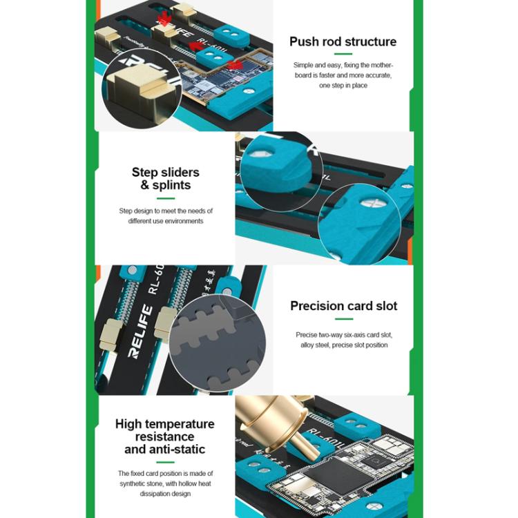 RELIFE RL-601L Mobile Phone Repair Mainboard Multi-Use Card Holder Chip Dual-Axis Fixed Card Slot - free shipping - PMC TechLife - Order now!