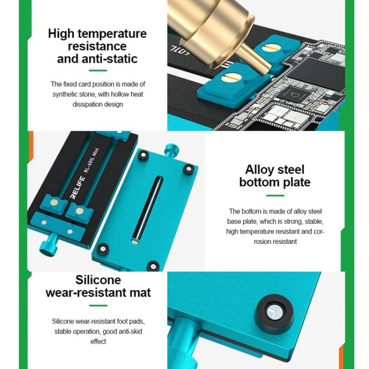 RELIFE RL-601L Mini Rotary Mobile Phone Motherboard Repair Multi-Use Card Holder High Temperature Resistant Fixed Card Slot - free shipping - PMC TechLife - Order now!