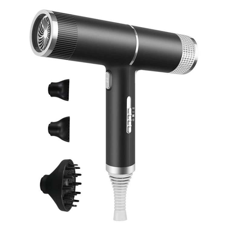 T-Shaped Hair Dryer with Smart Inverter Technology High-Power Blow Dryer for Home & Salon Use US Plug With 3 Nozzles(Black) - free shipping - PMC TechLife - Order now!