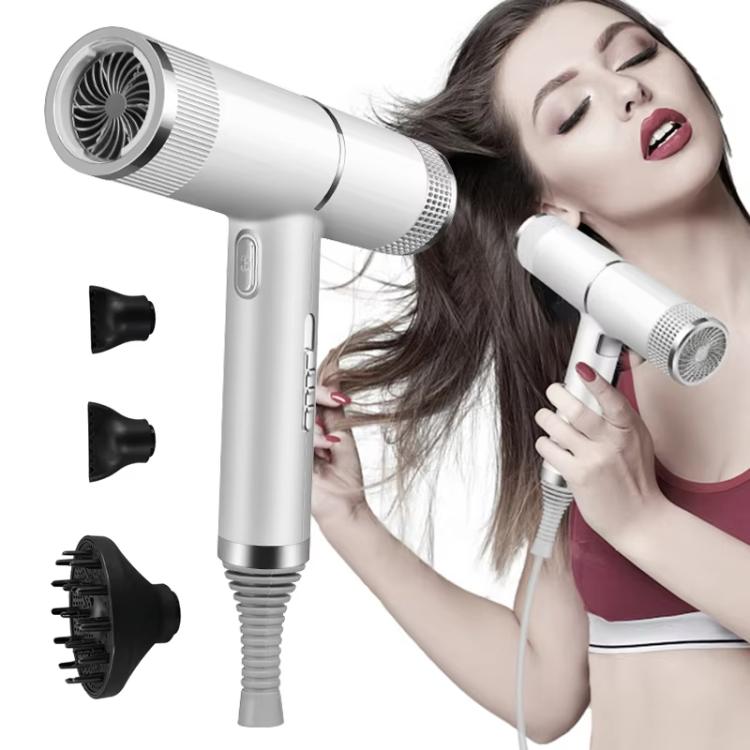 T-Shaped Hair Dryer with Smart Inverter Technology High-Power Blow Dryer for Home & Salon Use UK Plug With 3 Nozzles(Gray) - free shipping - PMC TechLife - Order now!