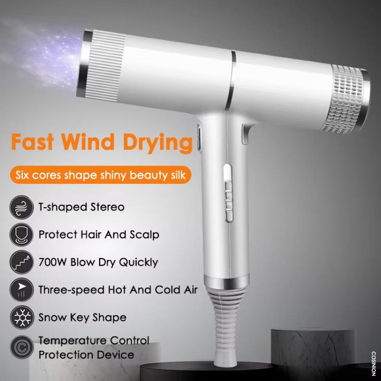 T-Shaped Hair Dryer with Smart Inverter Technology High-Power Blow Dryer for Home & Salon Use US Plug With 3 Nozzles(Black) - free shipping - PMC TechLife - Order now!
