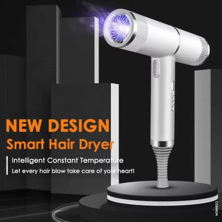 T-Shaped Hair Dryer with Smart Inverter Technology High-Power Blow Dryer for Home & Salon Use UK Plug With 3 Nozzles(White) - free shipping - PMC TechLife - Order now!