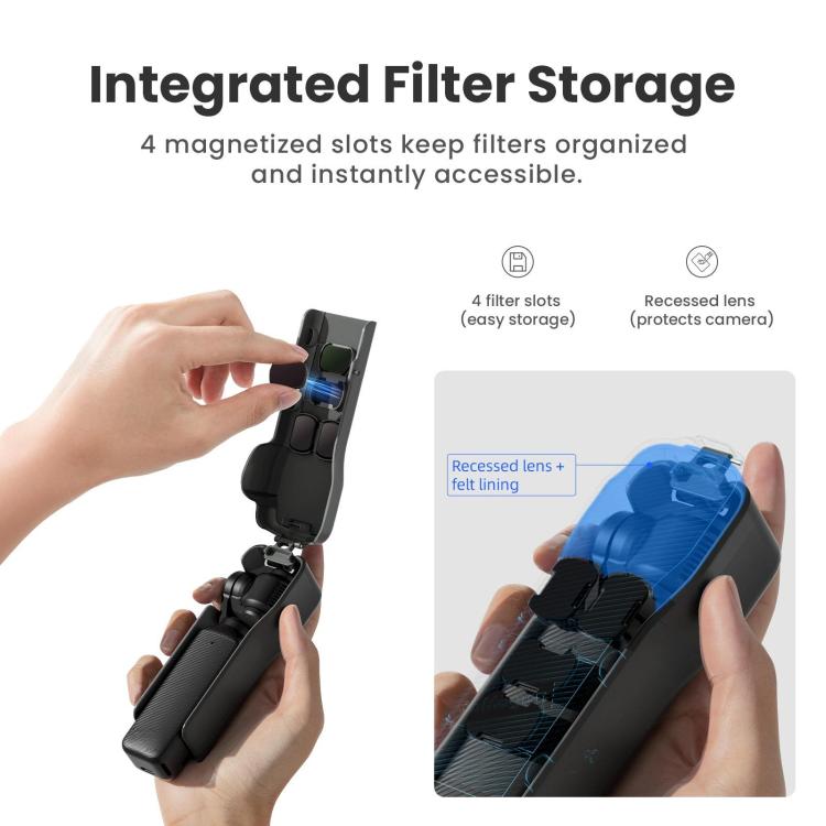For DJI Osmo Pocket 3 Camera aMagisn Protective Cover Storage Case with 4 Magnetic Filter Slots(Black) - free shipping - PMC TechLife - Order now!
