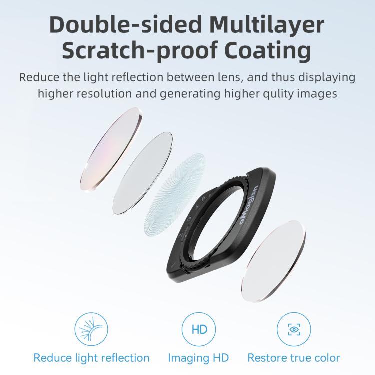 For DJI Osmo Pocket 3 aMagisn Adjustable Magnetic Filter Camera Lens Filters ND 6 To 10 Gear - free shipping - PMC TechLife - Order now!