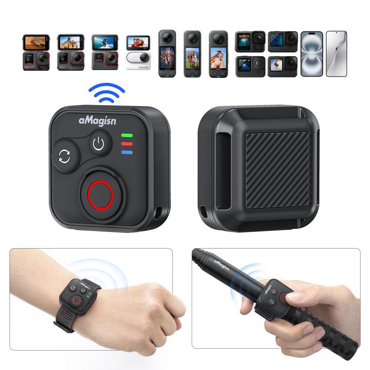 aMagisn Wireless Bluetooth Remote Control for Insta360, GoPro Hero Cameras & Smartphones - 50m Long Range - free shipping - PMC TechLife - Order now!
